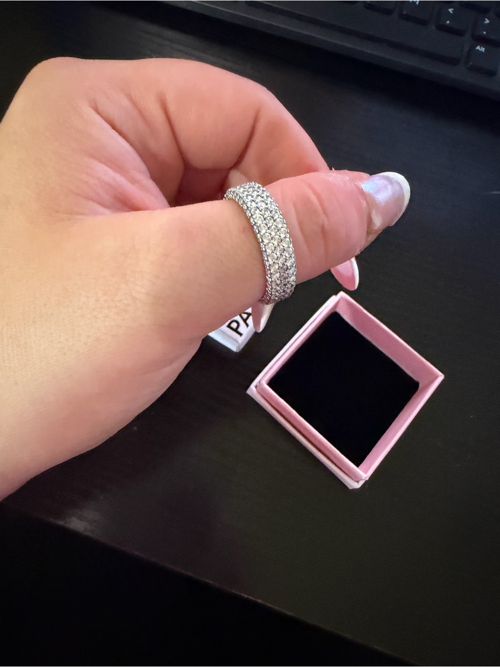 Pandora Silver Pavé Multi-Row Sparkle Ring